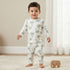Juniors Cotton Round Neck Long Sleeves Pyjama Set with Palm Tree Print - Cream / 12-18 mths