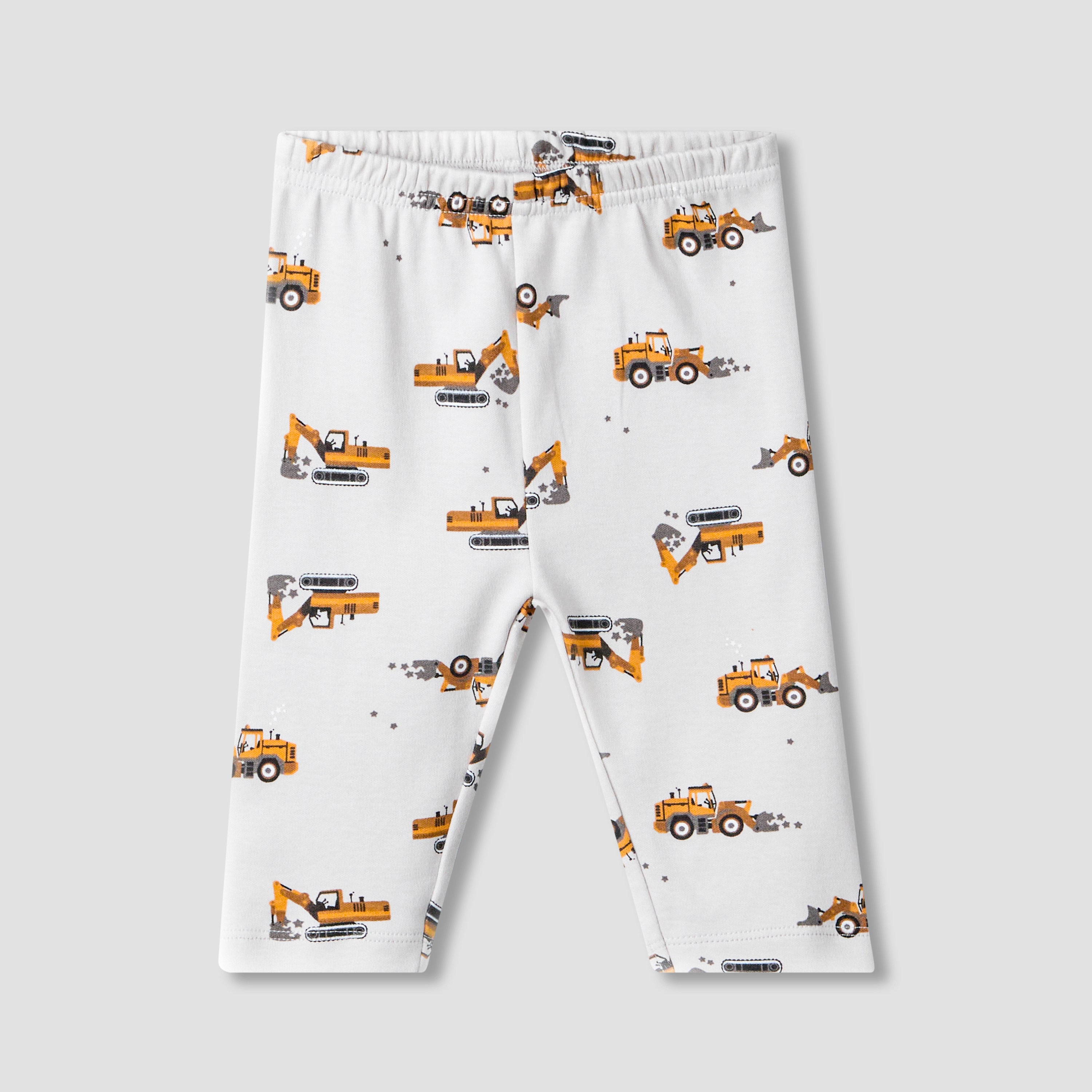 Juniors Cotton Crew Neck Short Sleeves Pyjama Set with Construction Print