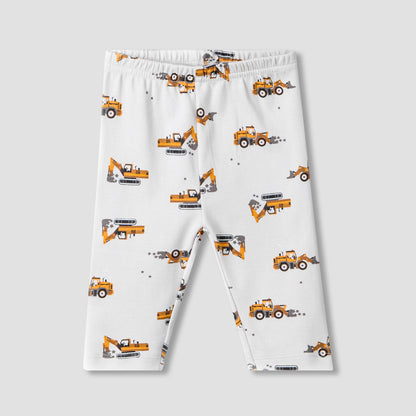 Juniors Cotton Crew Neck Short Sleeves Pyjama Set with Construction Print