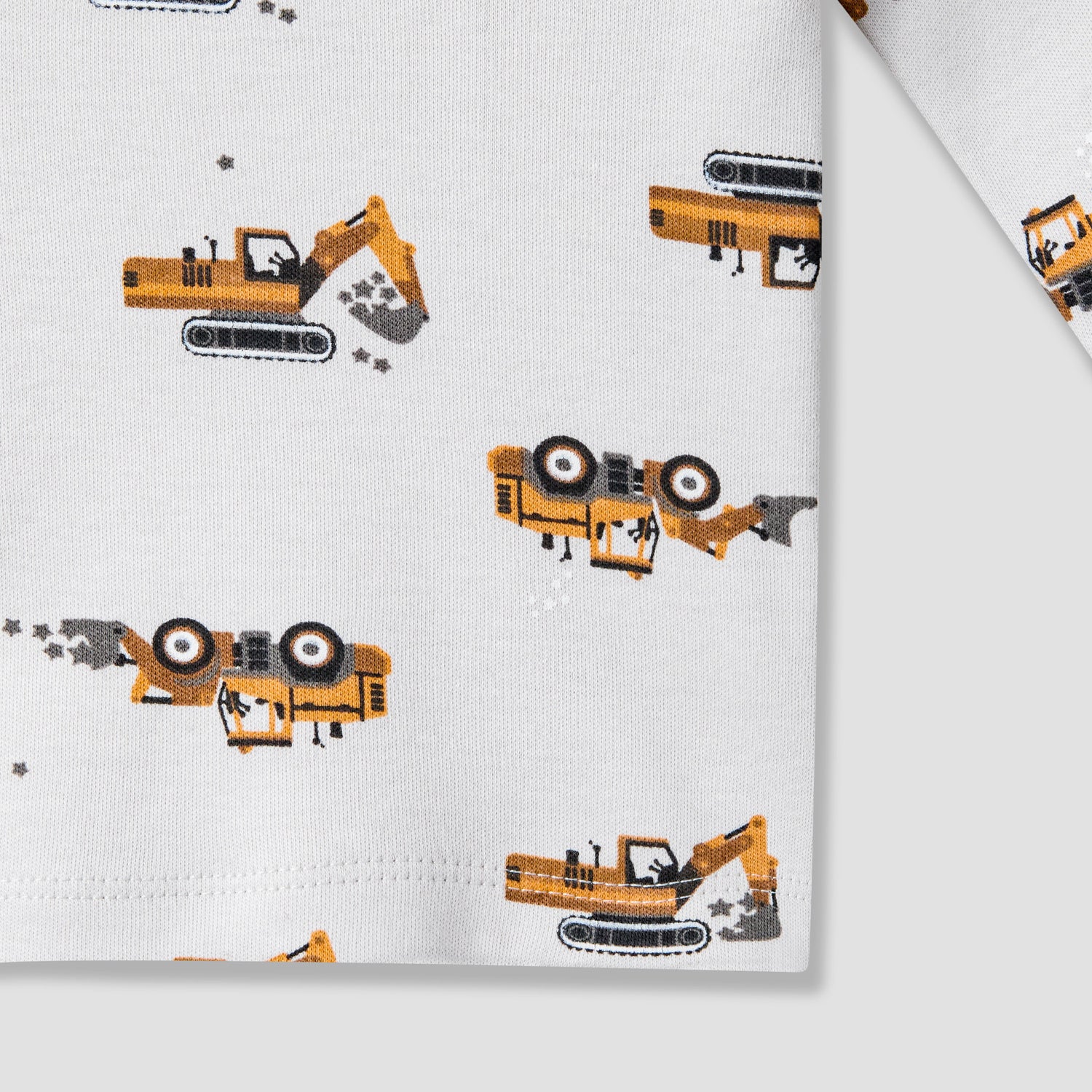 Juniors Cotton Crew Neck Short Sleeves Pyjama Set with Construction Print