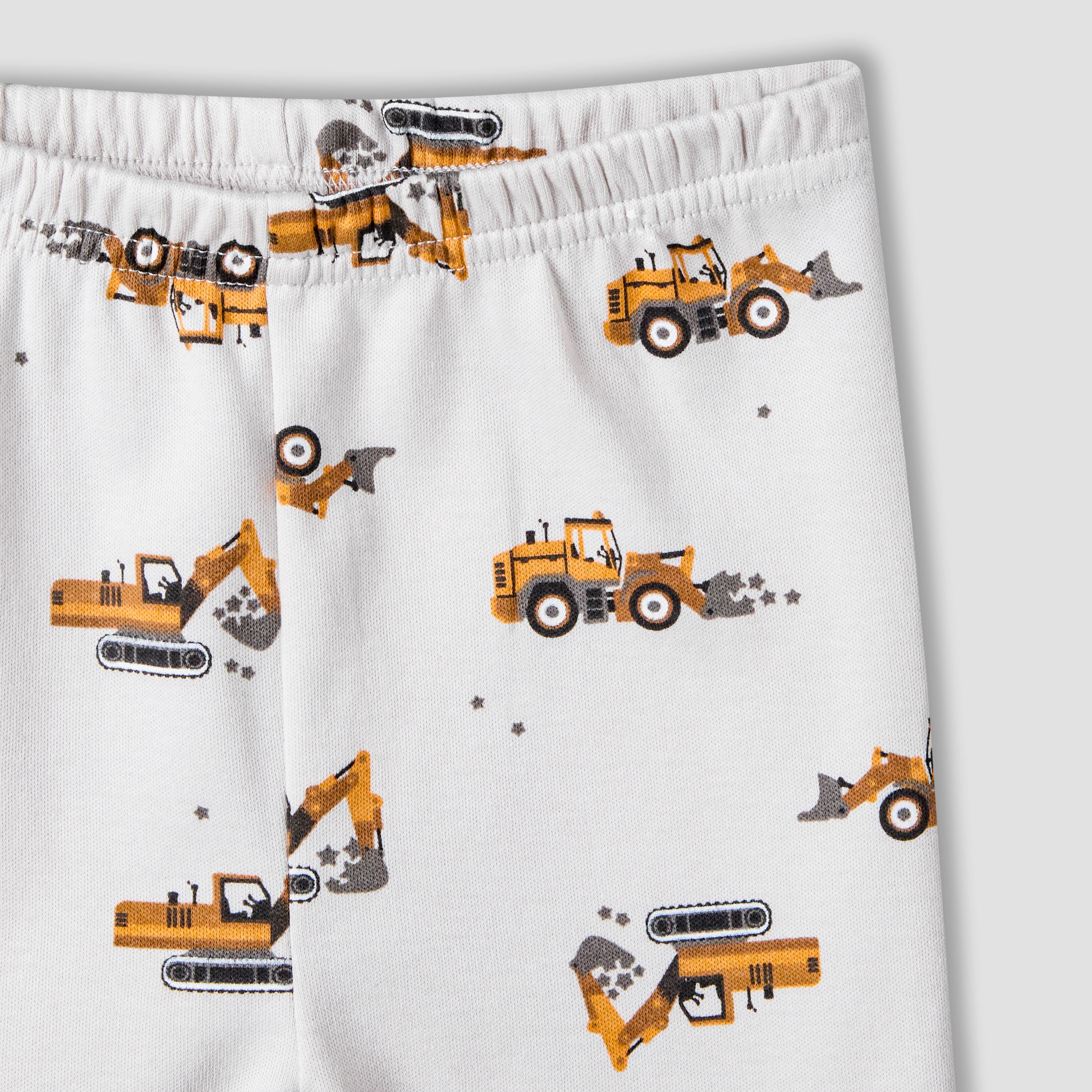 Juniors Cotton Crew Neck Short Sleeves Pyjama Set with Construction Print