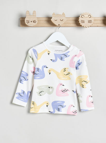 Juniors All-Over Print T-shirt and Pyjama Set-baby-girls-clothing-nightwear-pyjamasets-image-2