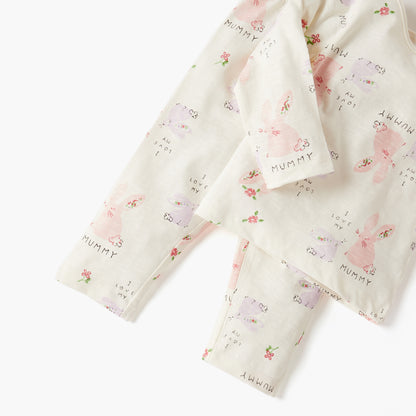 Juniors Pyjama Set with Bear Print - Cotton - Long Sleeves - Round Neck