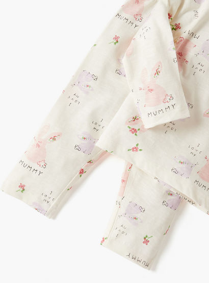 Juniors Pyjama Set with Bear Print - Cotton - Long Sleeves - Round Neck-baby-boys-clothing-nightwear-pyjamasets-image-4