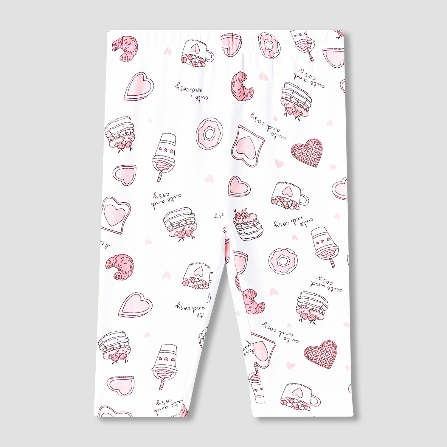 Juniors Cotton Round Neck Long Sleeves Pyjama Set with Food Print