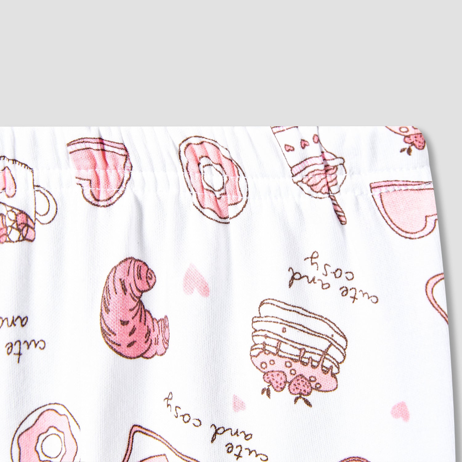 Juniors Cotton Round Neck Long Sleeves Pyjama Set with Food Print