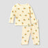 Juniors Cotton Round Neck Long Sleeves Pyjama Set with Floral Print - Yellow / 12-18 mths