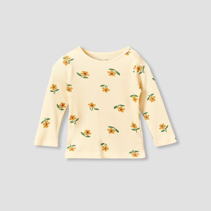 Juniors Cotton Round Neck Long Sleeves Pyjama Set with Floral Print