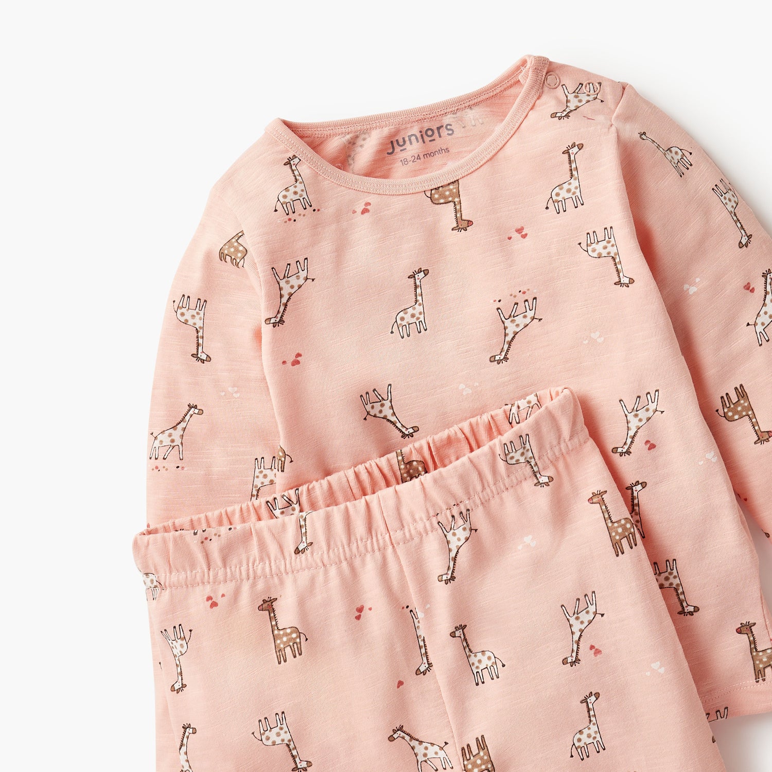 Juniors Pyjama Set with Bear Print - Cotton - Long Sleeves - Round Neck