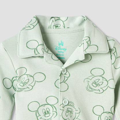 Disney Mickey Mouse Print Shirt and Pyjama Set