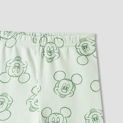 Disney Mickey Mouse Print Shirt and Pyjama Set