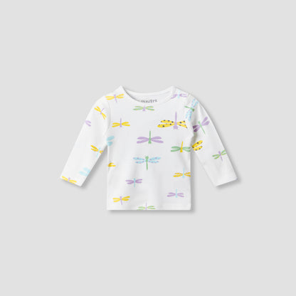 Juniors Cotton Round Neck Long Sleeve Pyjama Set with Dragonfly Print