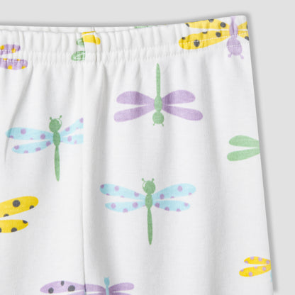 Juniors Cotton Round Neck Long Sleeve Pyjama Set with Dragonfly Print