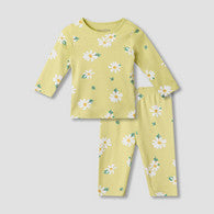 Juniors Cotton Round Neck Long Sleeve Pyjama Set with Floral Print-undefined-image-1