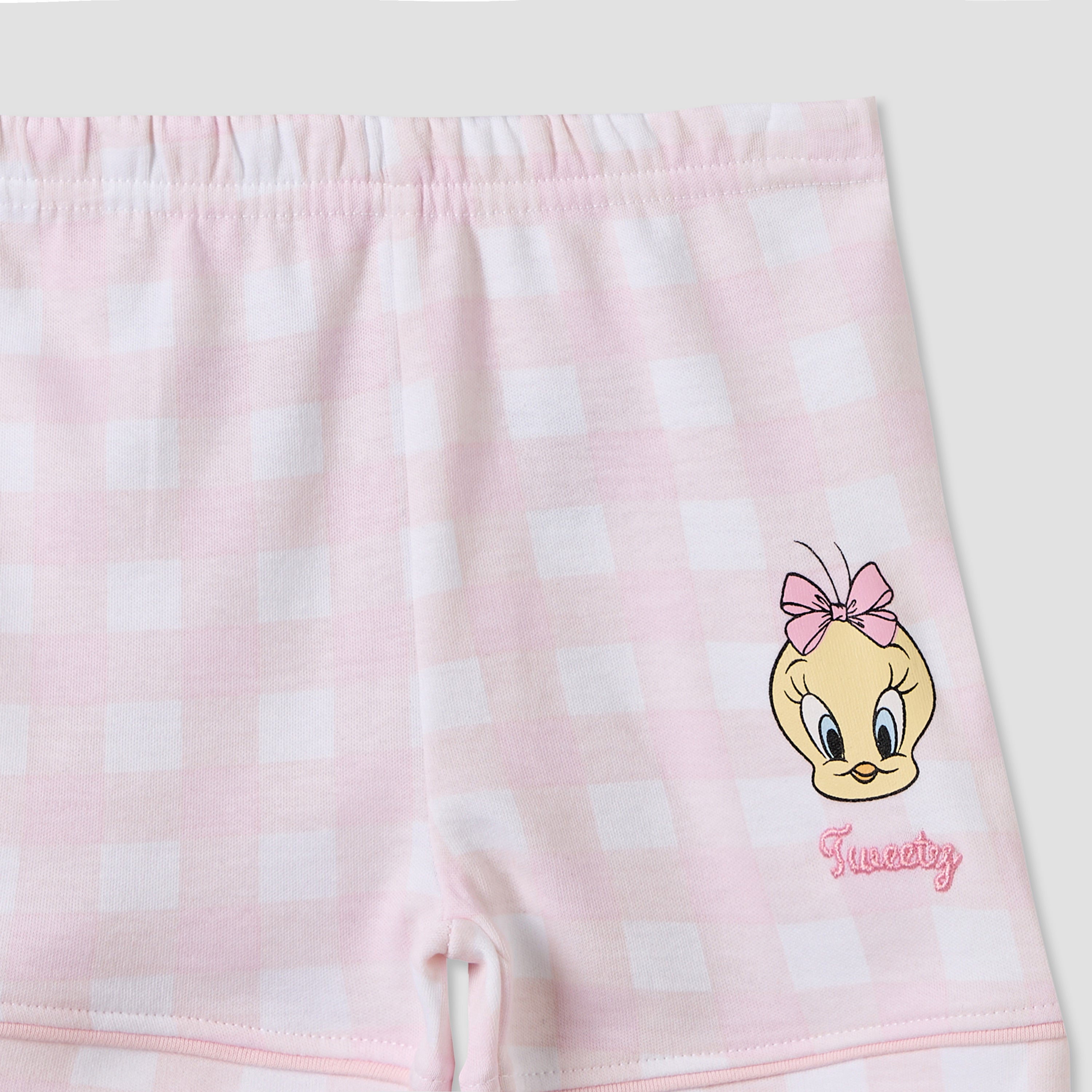 Disney Collared Short Sleeves Shirt and Shorts Set with Tweety Print