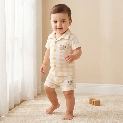 Disney Collared Short Sleeves Shirt and Shorts Set with Simba Print - Yellow / 12-18 mths