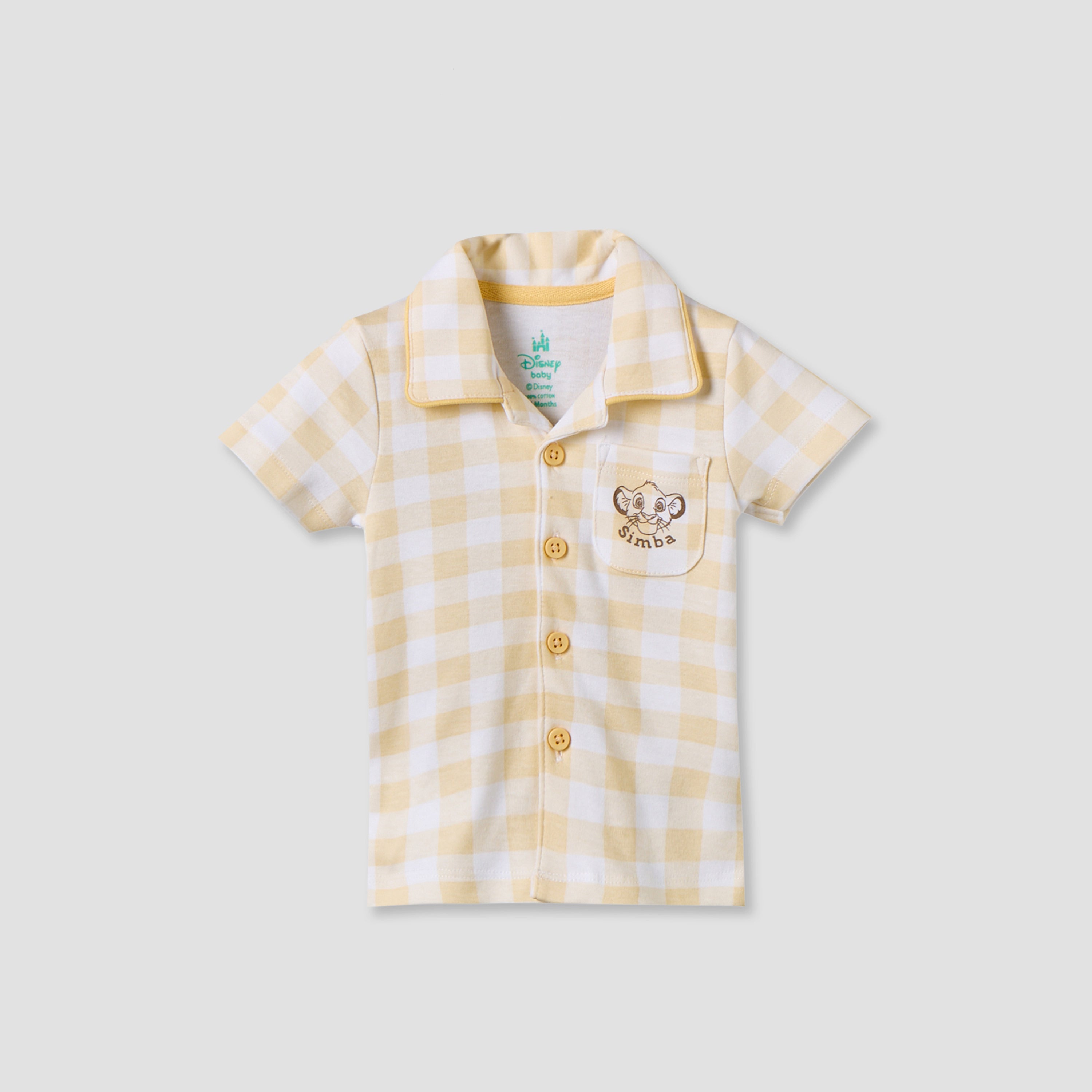 Disney Collared Short Sleeves Shirt and Shorts Set with Simba Print