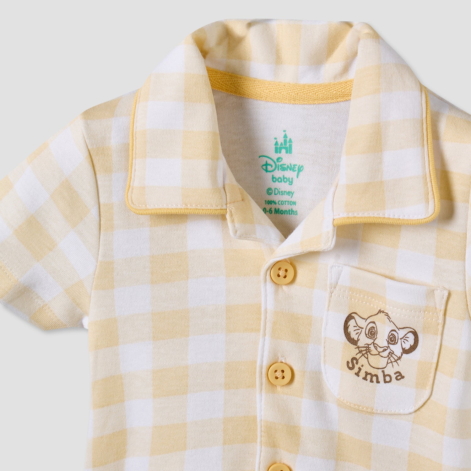 Disney Collared Short Sleeves Shirt and Shorts Set with Simba Print