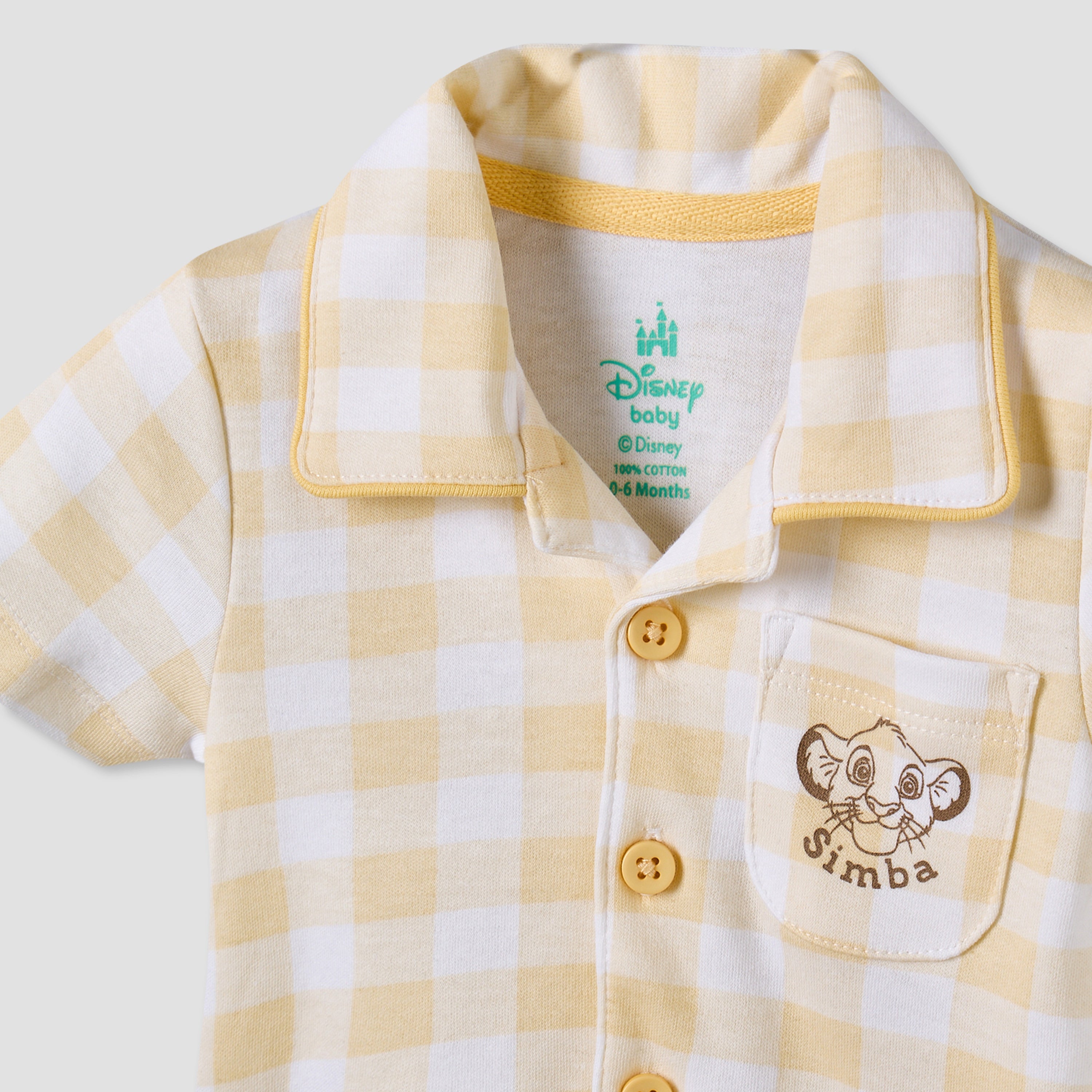 Disney Collared Short Sleeves Shirt and Shorts Set with Simba Print