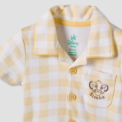 Disney Collared Short Sleeves Shirt and Shorts Set with Simba Print