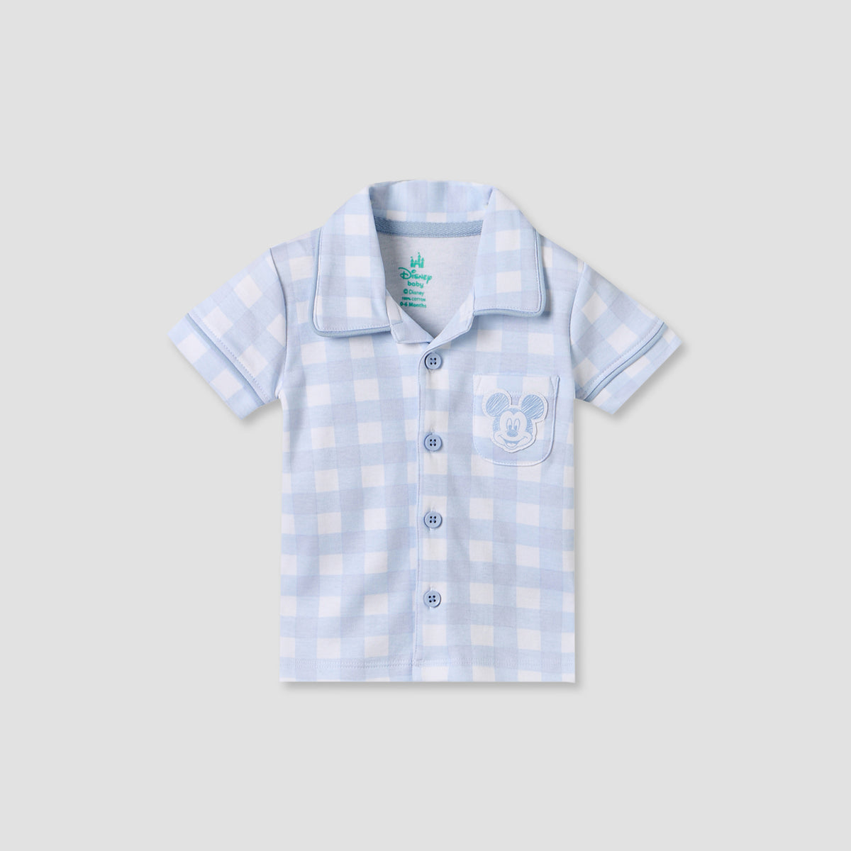 Disney Collared Short Sleeves Shirt and Shorts Set with Mickey Mouse Applique