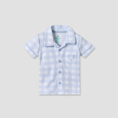 Disney Collared Short Sleeves Shirt and Shorts Set with Mickey Mouse Applique