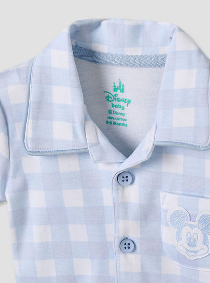 Disney Collared Short Sleeves Shirt and Shorts Set with Mickey Mouse Applique-baby-boys-clothing-setsandcoords-image-7