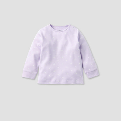 Juniors All-Over Heart Print Long Sleeves T-shirt and Elasticated Pyjama Set