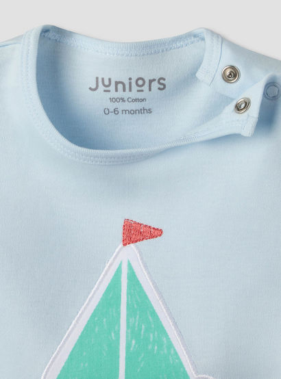 Juniors Crew Neck Short Sleeves T-shirt and Shorts Set with Nautical Applique-baby-boys-clothing-setsandcoords-image-8