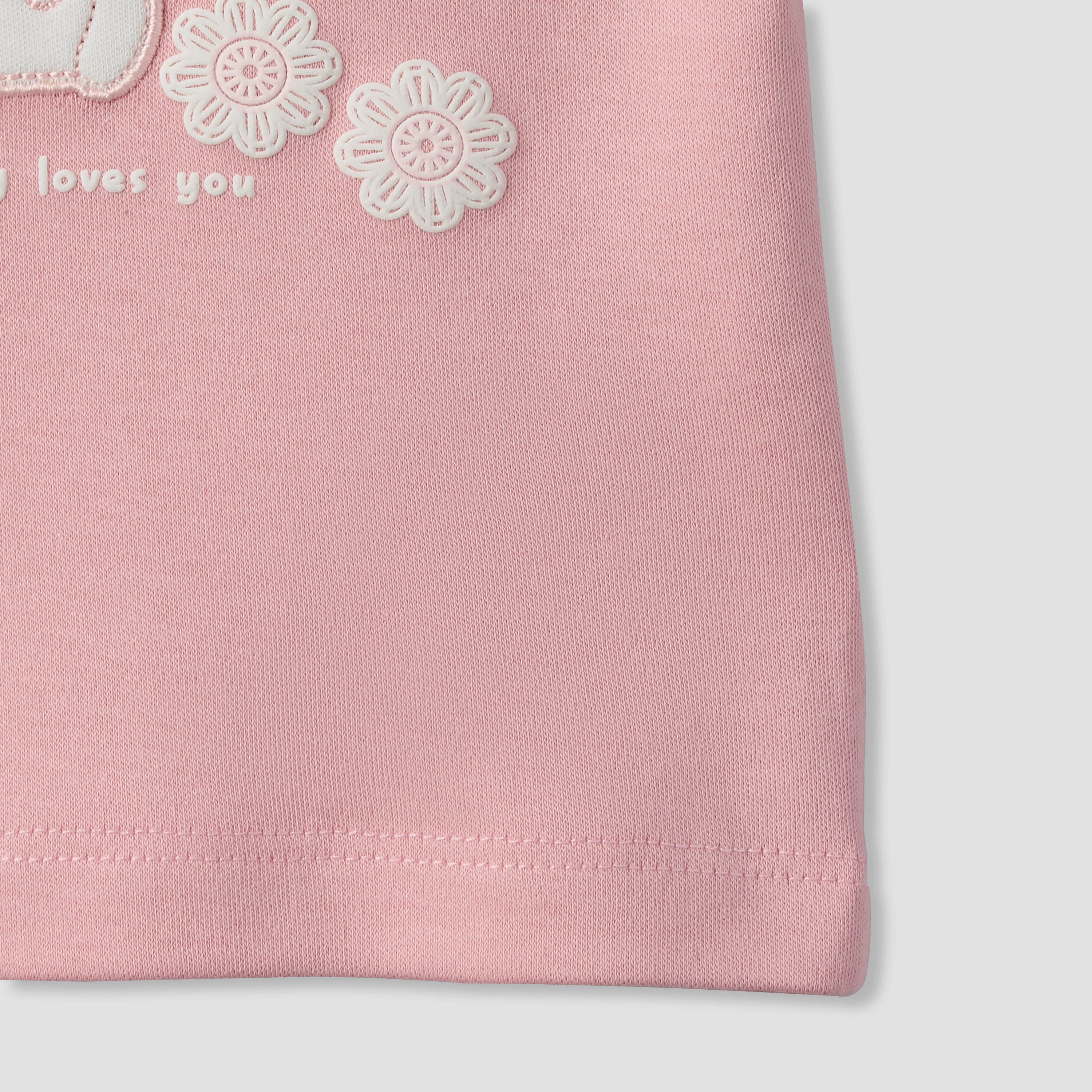 Juniors Crew Neck Short Sleeves T-shirt and Shorts Set with Bunny Applique