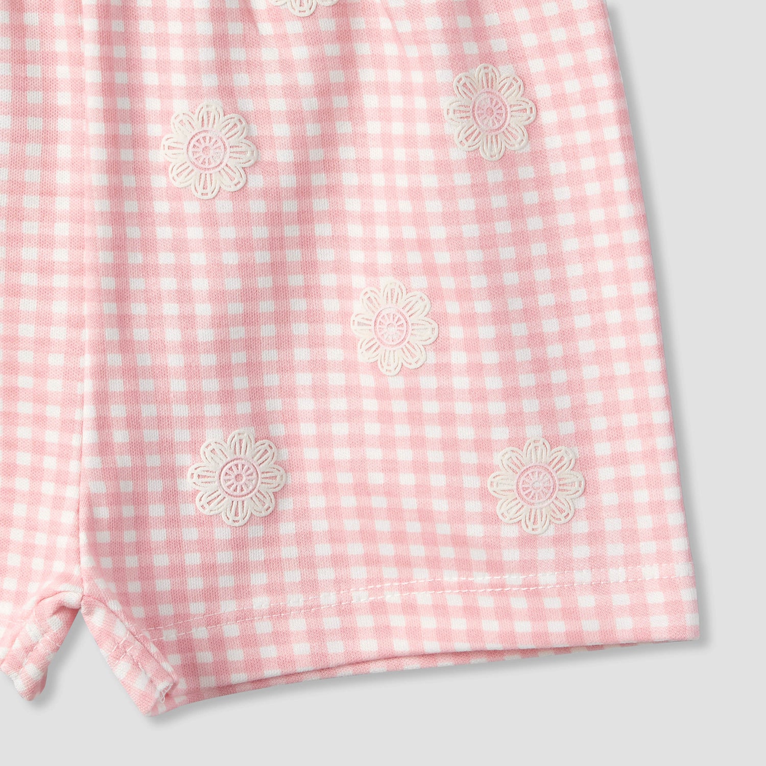 Juniors Crew Neck Short Sleeves T-shirt and Shorts Set with Bunny Applique
