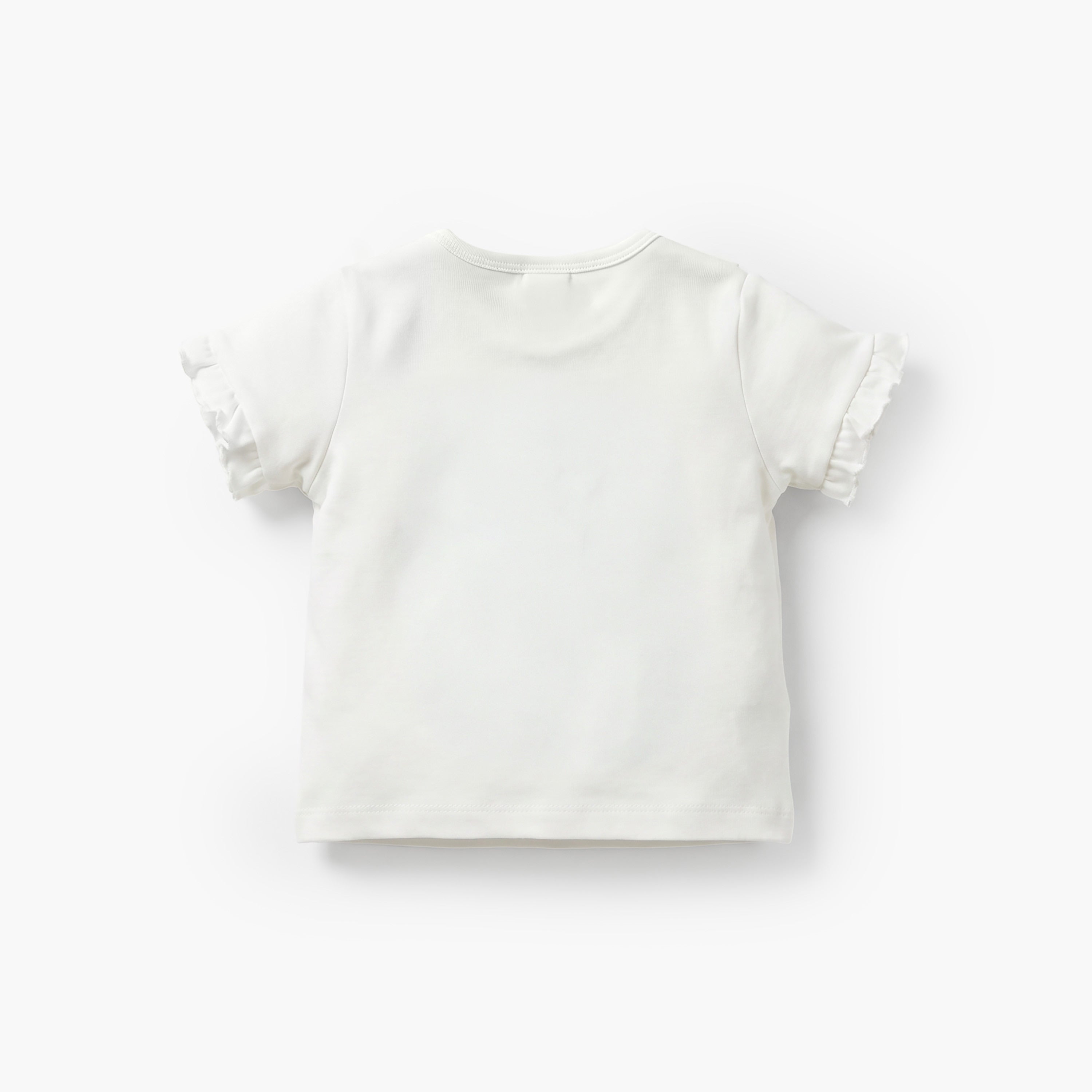 Juniors Crew Neck Short Sleeves T-shirt and Shorts Set with Food Print