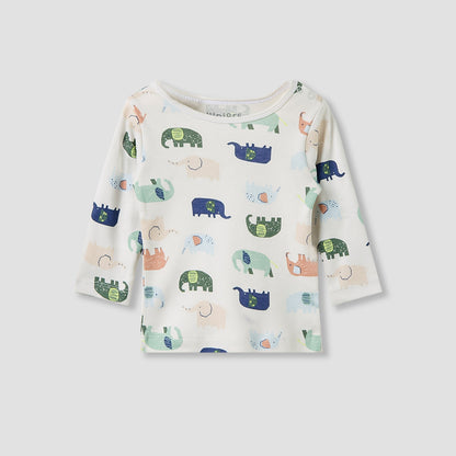 Juniors Pyjama Set with Elephant Print - Cotton - Long Sleeves