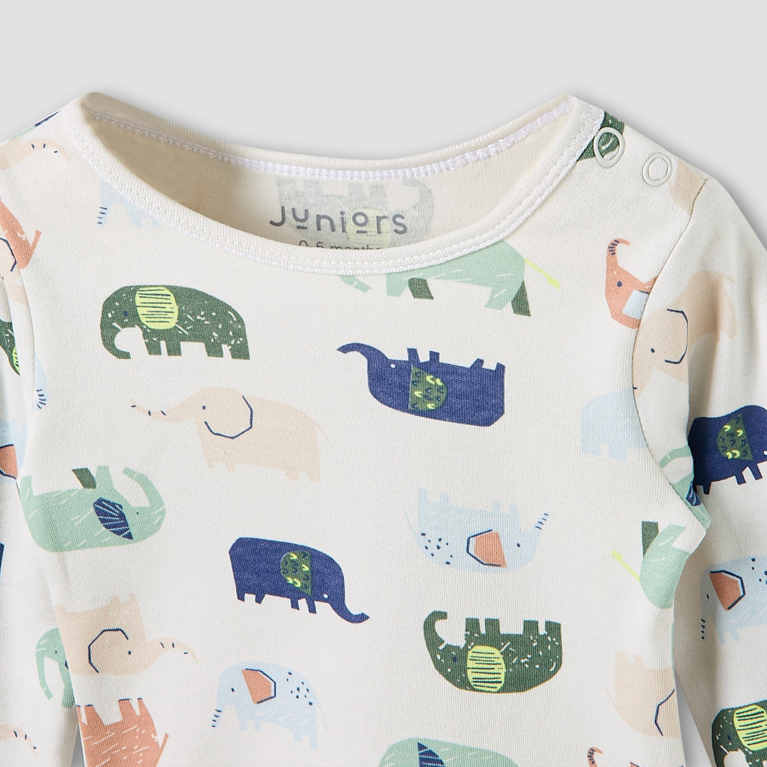 Juniors Pyjama Set with Elephant Print - Cotton - Long Sleeves