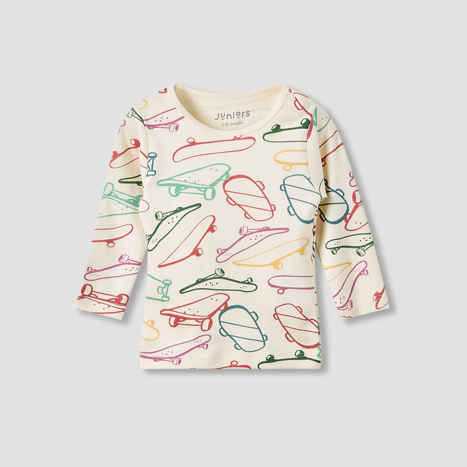 Juniors Pyjama Set with Skateboard Print - Cotton - Long Sleeves