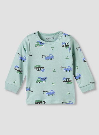 Pack of 2 Juniors Cotton Crew Neck Long Sleeve Pyjama Set with Vehicle Print-baby-boys-clothing-nightwear-pyjamasets-image-2