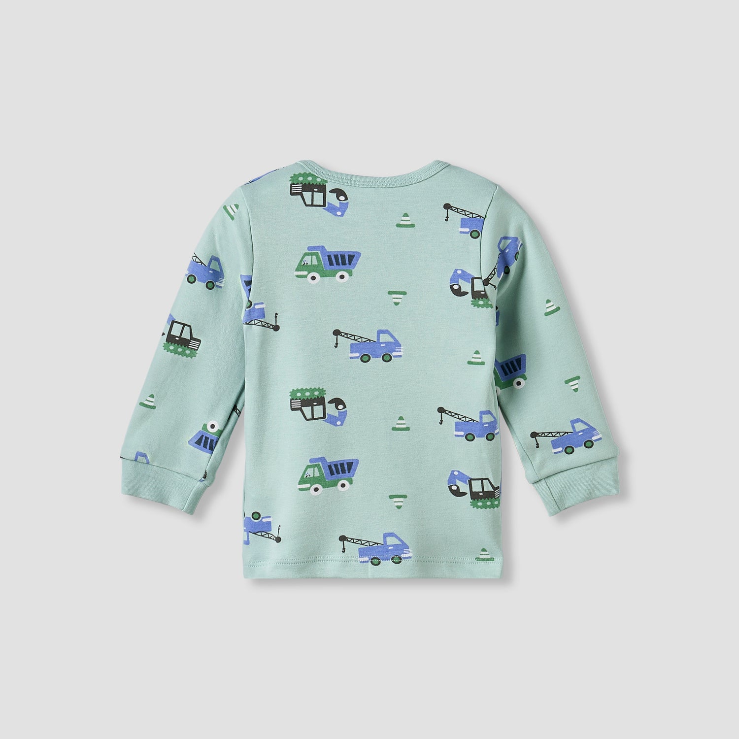 Pack of 2 Juniors Cotton Crew Neck Long Sleeve Pyjama Set with Vehicle Print