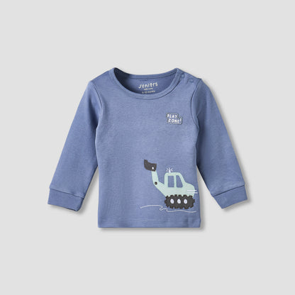 Pack of 2 Juniors Cotton Crew Neck Long Sleeve Pyjama Set with Vehicle Print