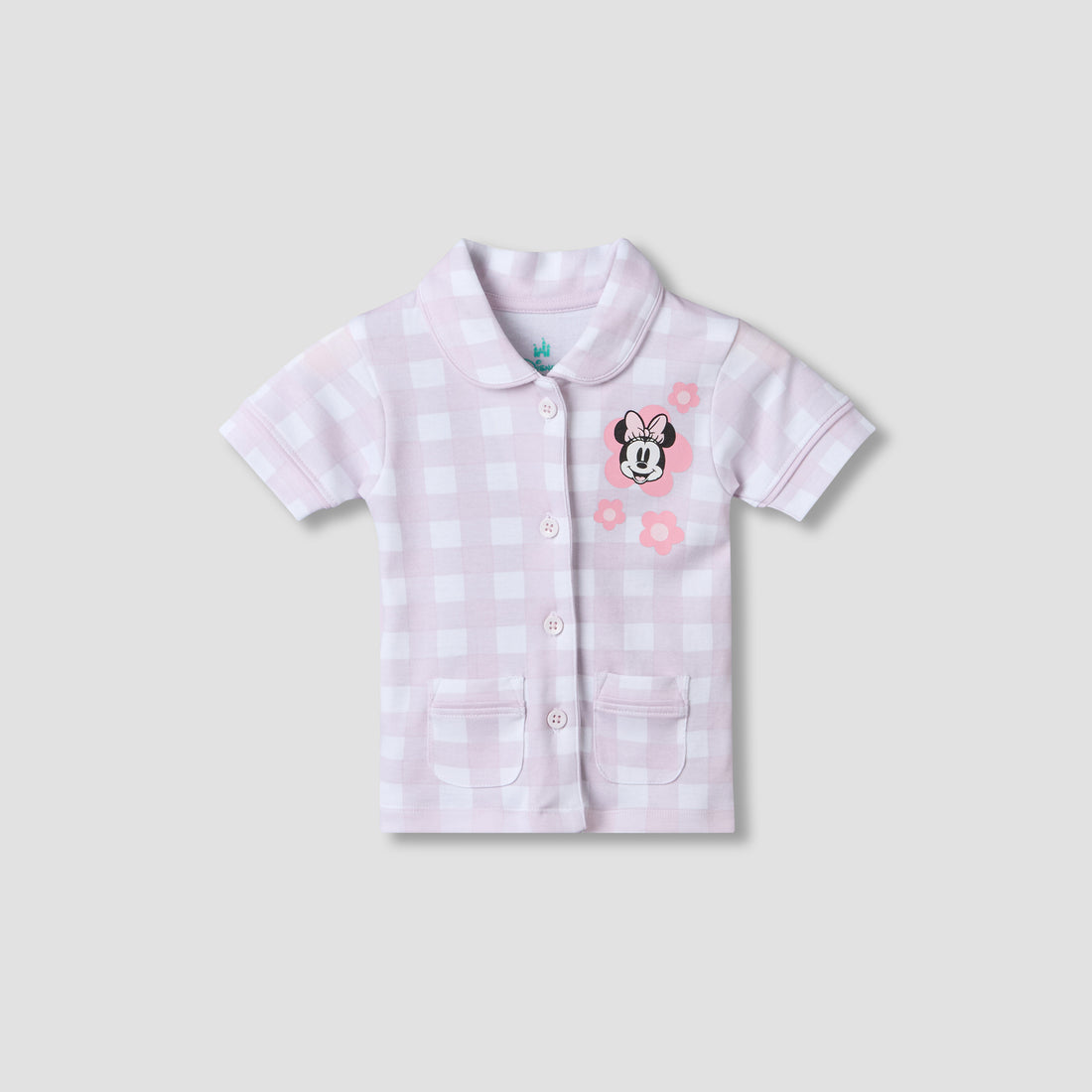Disney Peter Pan Collar Short Sleeves Shirt and Shorts Set with Minnie Mouse Print