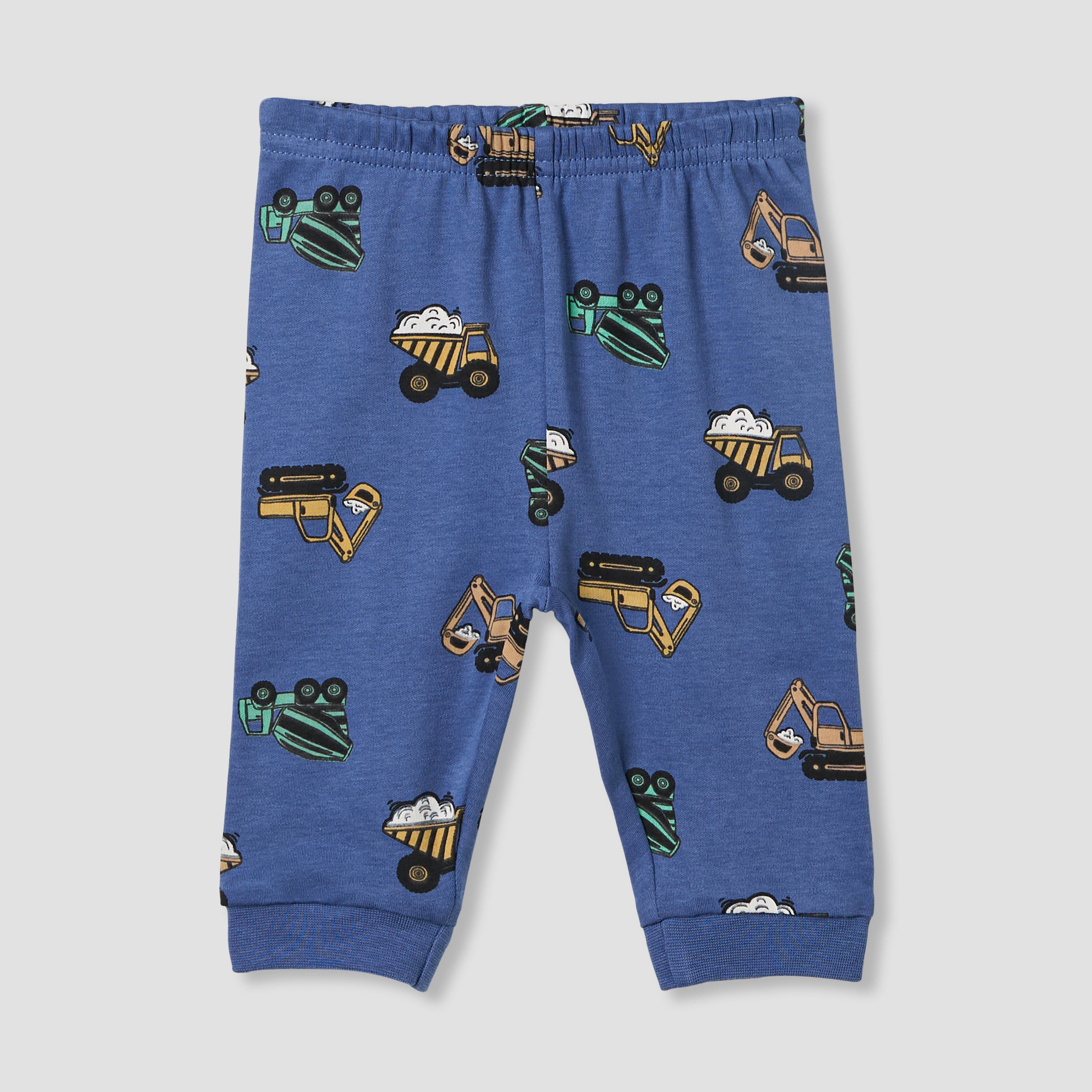 Juniors Pyjama Set with Construction Print - Cotton - Long Sleeves - Round Neck - Set of 3