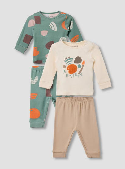 Set of 2 Juniors Cotton Round Neck Long Sleeve Pyjama Set with Snap Button Closure-baby-boys-clothing-nightwear-pyjamasets-image-1