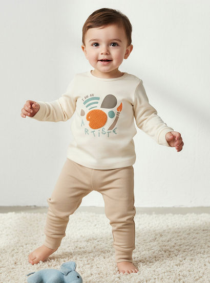 Set of 2 Juniors Cotton Round Neck Long Sleeve Pyjama Set with Snap Button Closure-baby-boys-clothing-nightwear-pyjamasets-image-2
