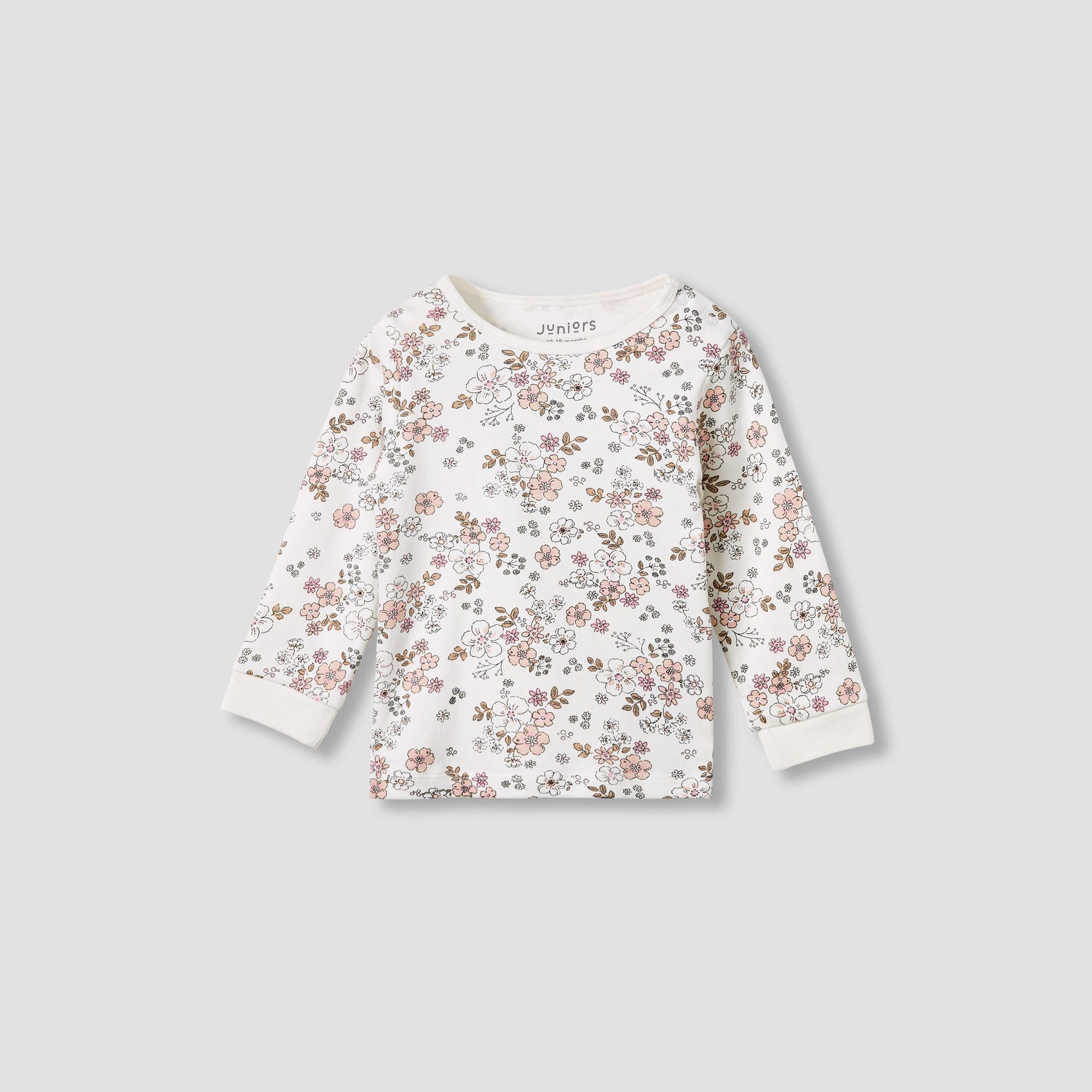 Juniors Pyjama Set with Floral Print - Cotton - Long Sleeves