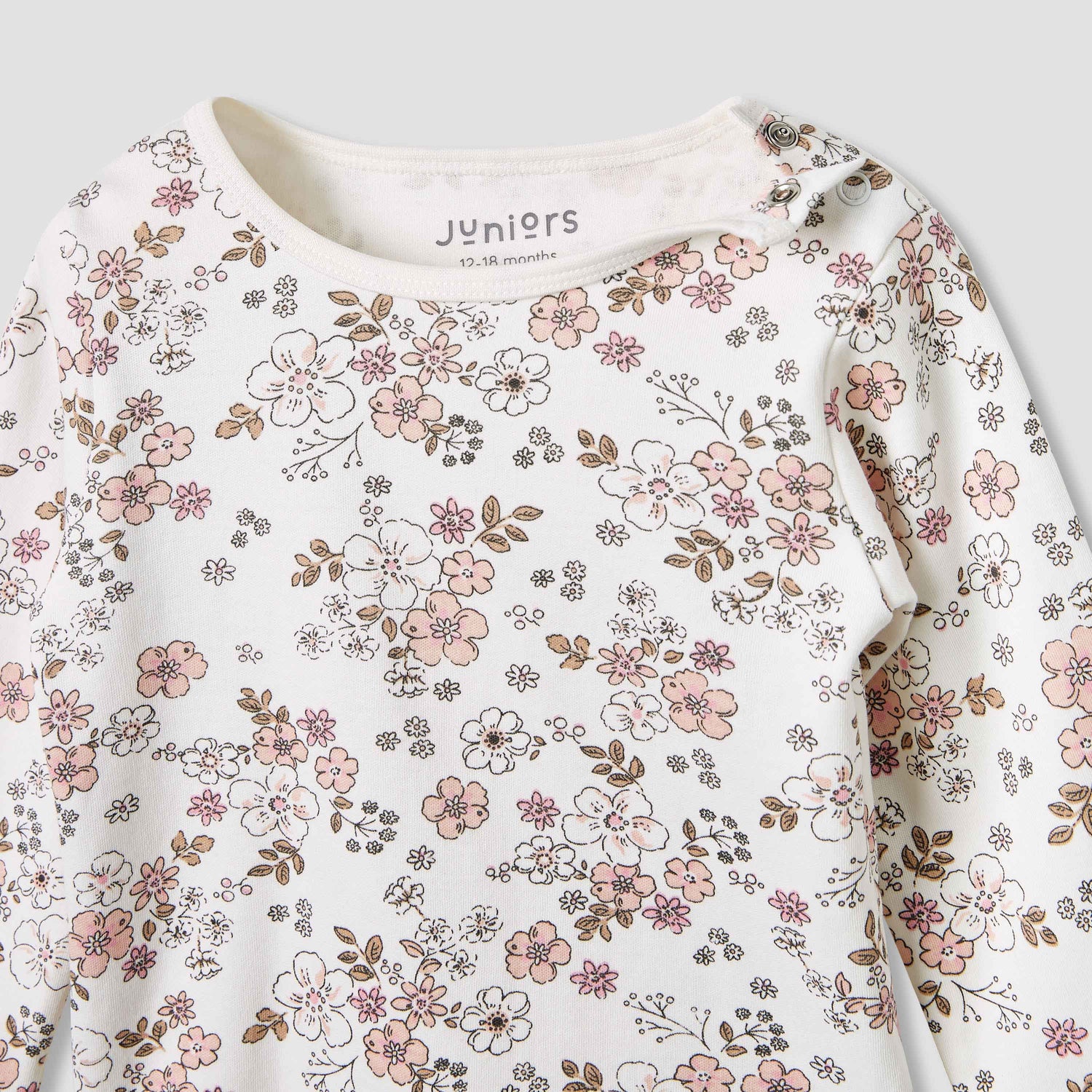 Juniors Pyjama Set with Floral Print - Cotton - Long Sleeves