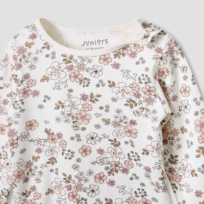 Juniors Pyjama Set with Floral Print - Cotton - Long Sleeves