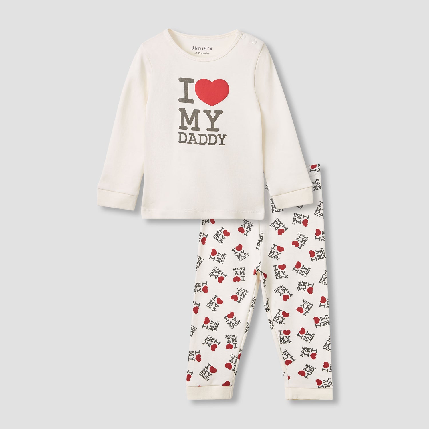 Juniors Heart Print T-shirt and Pyjama Set