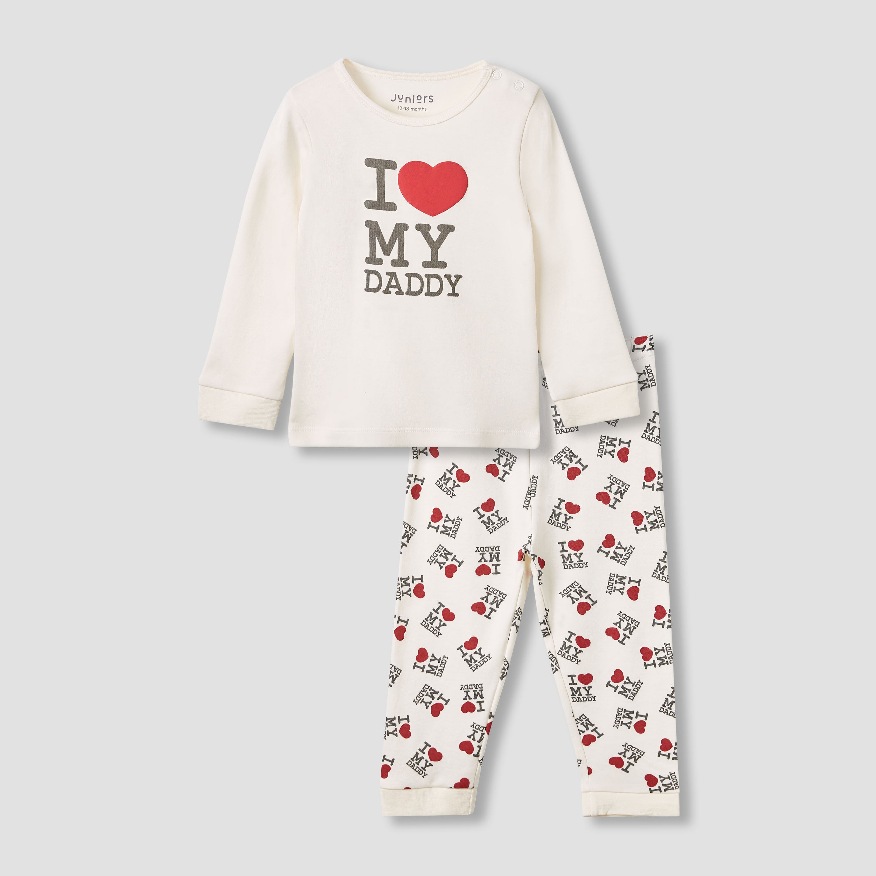 Juniors Heart Print T-shirt and Pyjama Set