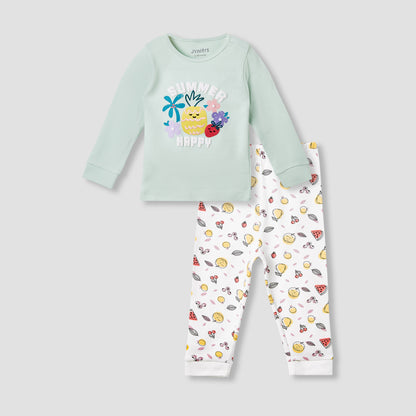 Juniors Printed T-shirt and Pyjama Set - Multicolour / 18-24 mths