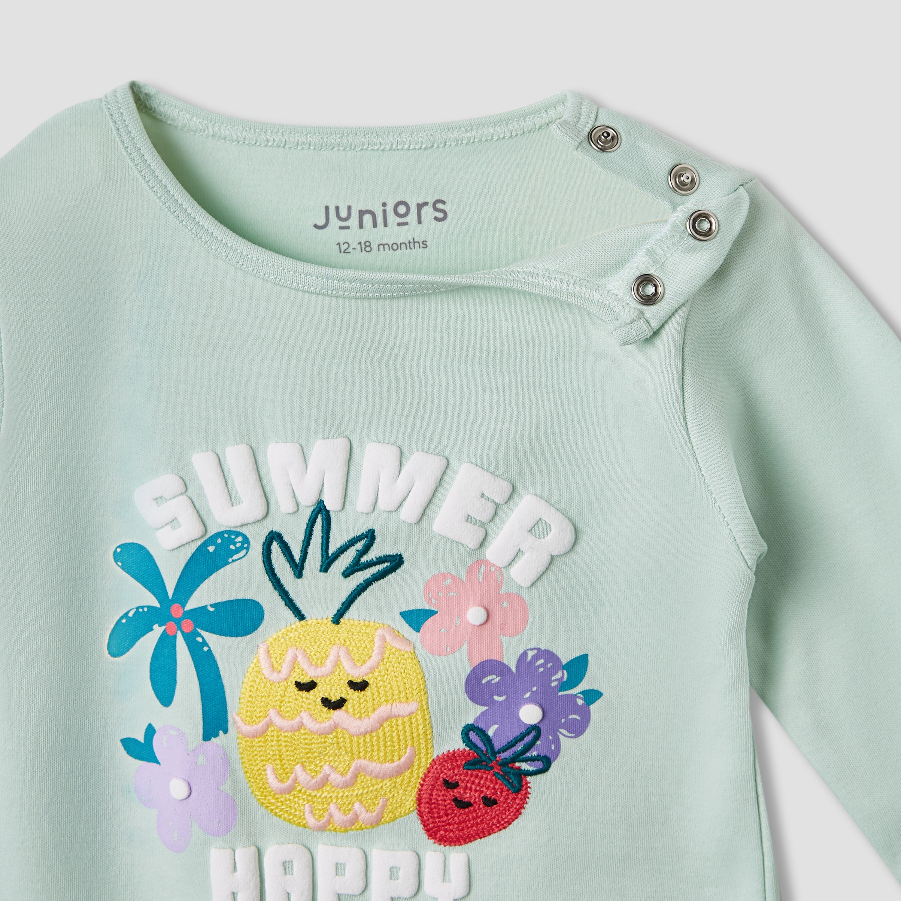 Juniors Printed T-shirt and Pyjama Set
