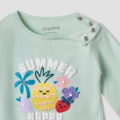 Juniors Printed T-shirt and Pyjama Set